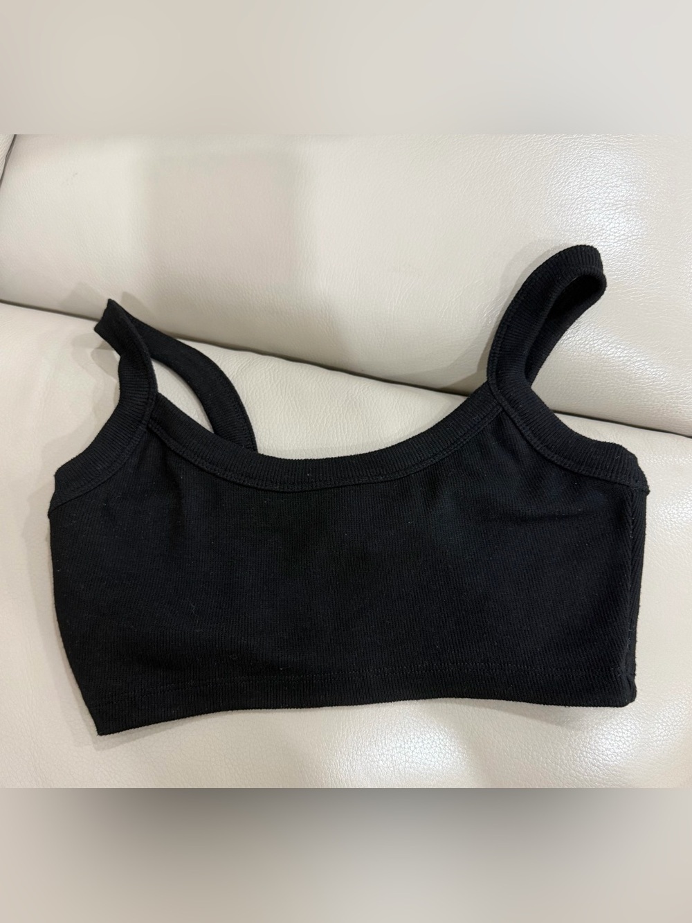 Signature8 Black Ribbed Crop Tank